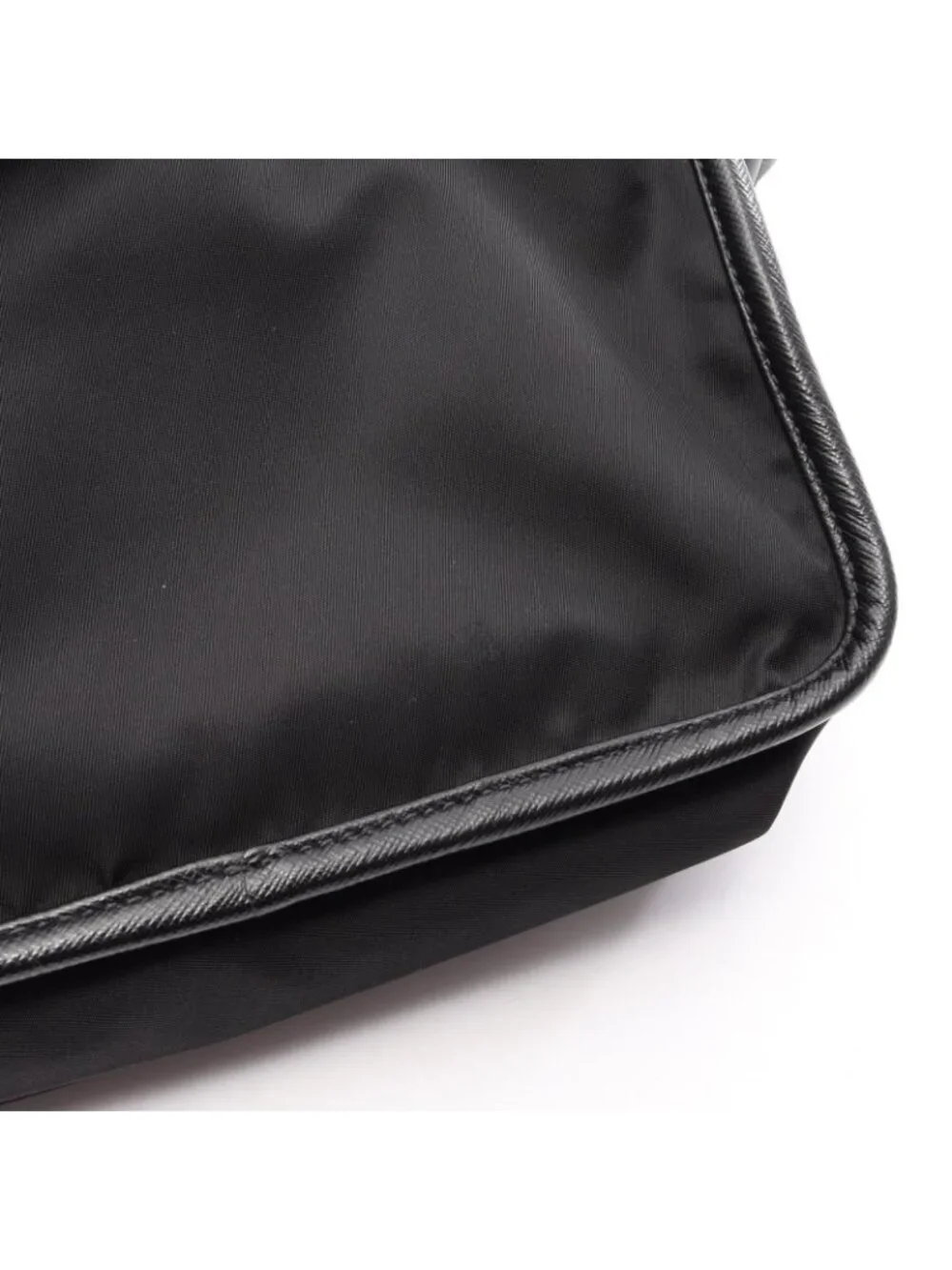 Prada Shoulder Bag Re-Nylon Tessuto Saffiano Black Nylon Leather Triangle Logo